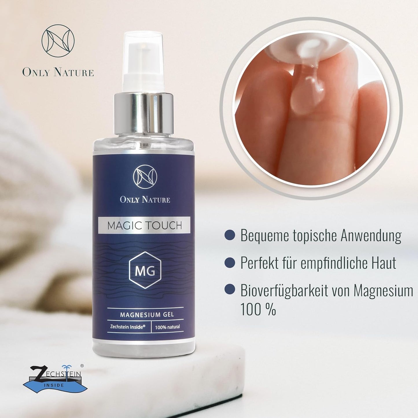 Magnesium Gel Zechstein zur Massage Gegen Schmerzen und Muskelkrämpfe- 30% Magnesiumchlorid 100 % Verdaulich - Verbessert den Schlaf
